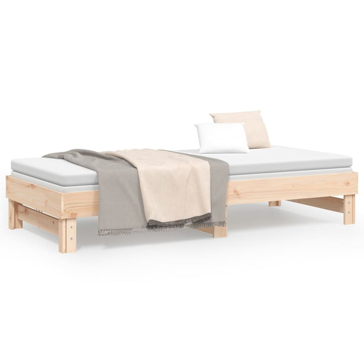 daybed med udtræk 2x(90x200) cm massivt fyrretræ