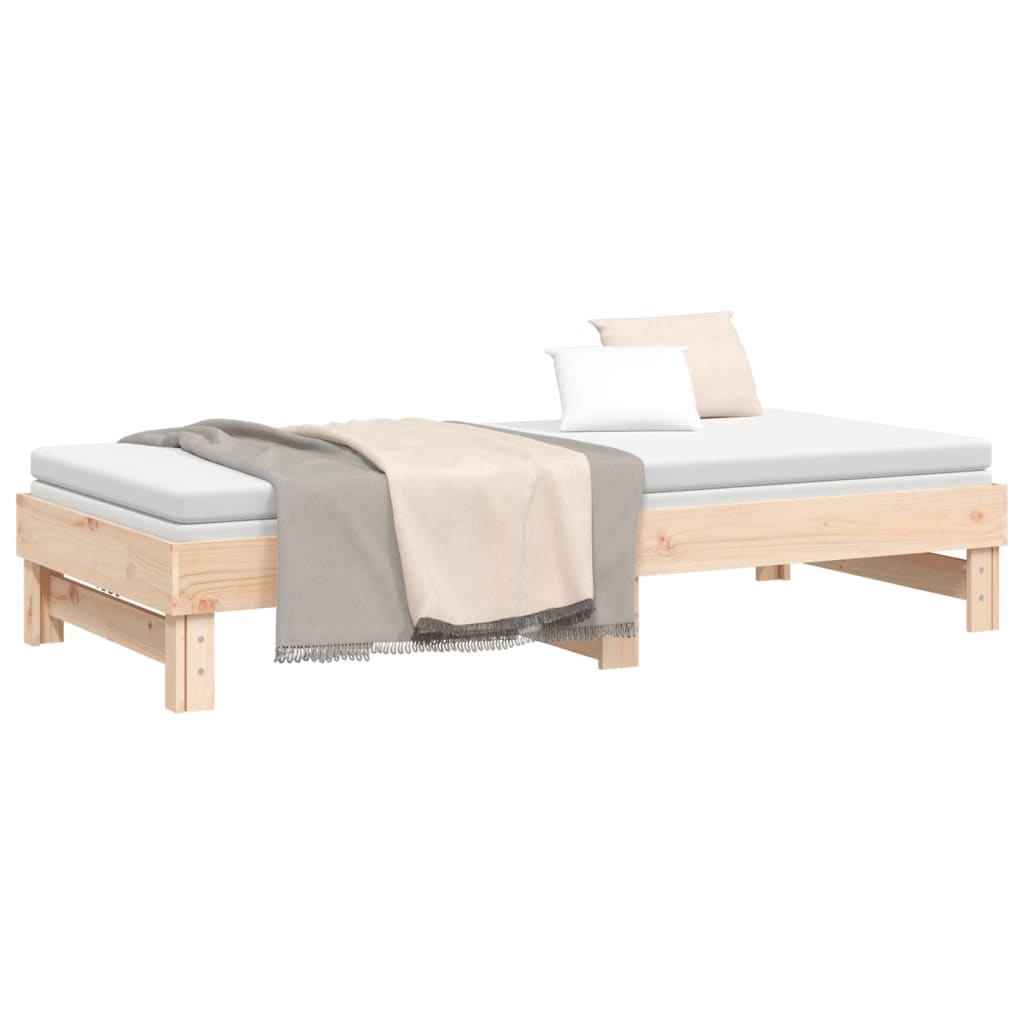 daybed med udtræk 2x(90x200) cm massivt fyrretræ