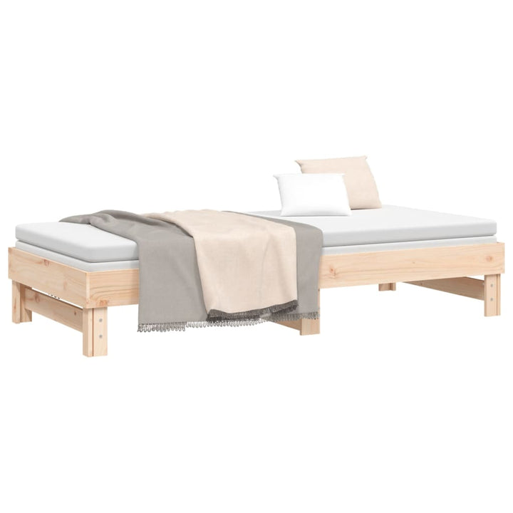 daybed med udtræk 2x(90x200) cm massivt fyrretræ