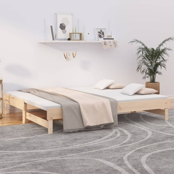 daybed med udtræk 2x(90x200) cm massivt fyrretræ