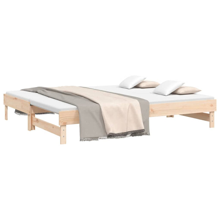 daybed med udtræk 2x(80x200) cm massivt fyrretræ