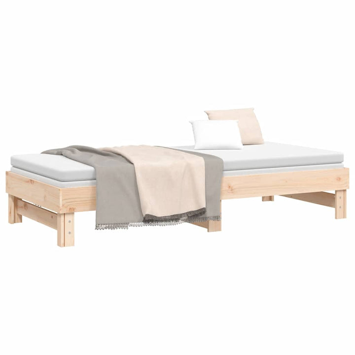 daybed med udtræk 2x(80x200) cm massivt fyrretræ