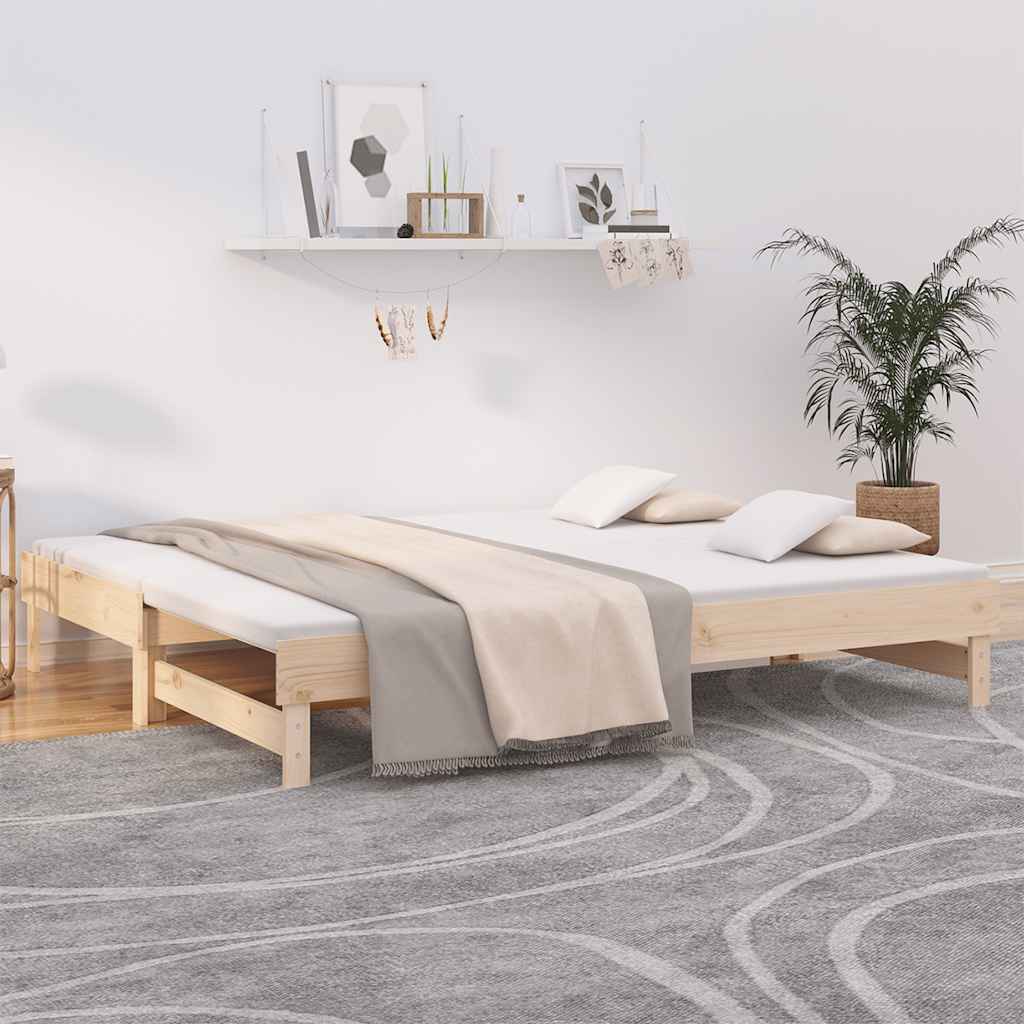 daybed med udtræk 2x(80x200) cm massivt fyrretræ