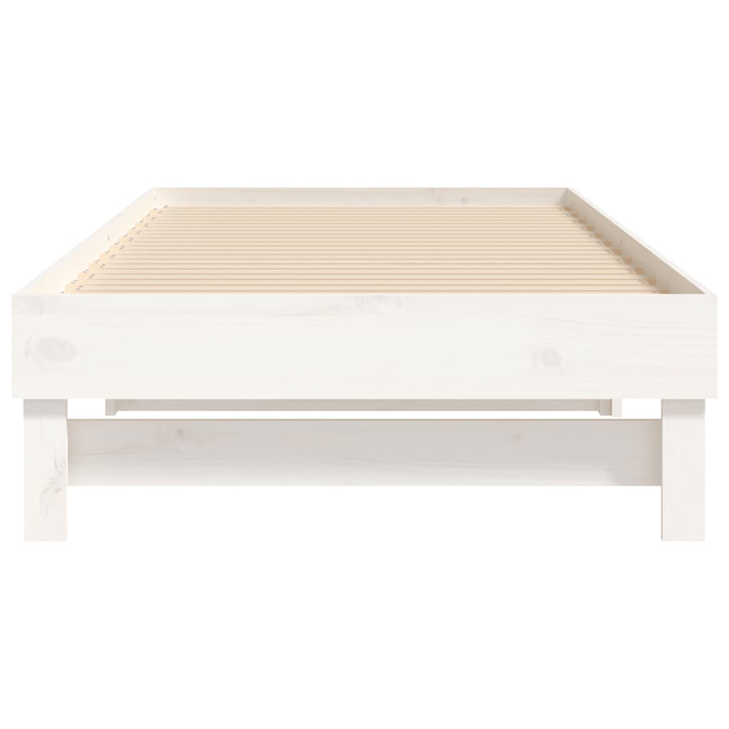 daybed med udtræk 2x(80x200) cm massivt fyrretræ hvid