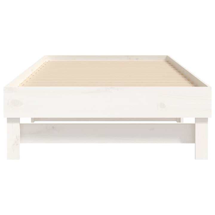 daybed med udtræk 2x(80x200) cm massivt fyrretræ hvid