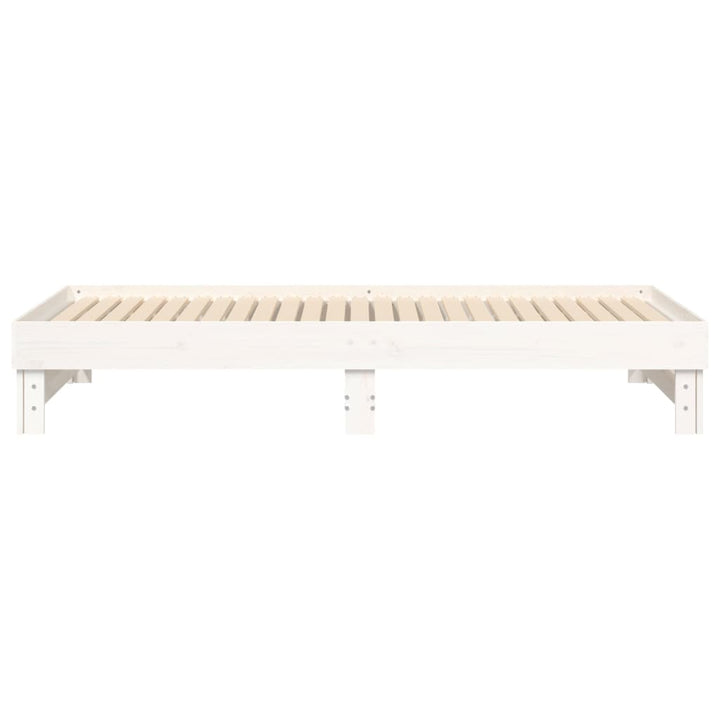 daybed med udtræk 2x(80x200) cm massivt fyrretræ hvid