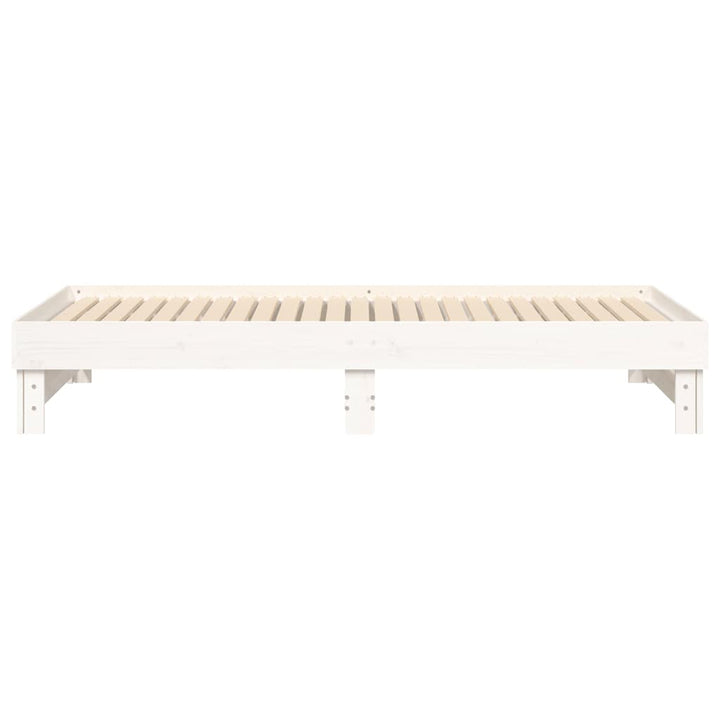 daybed med udtræk 2x(80x200) cm massivt fyrretræ hvid