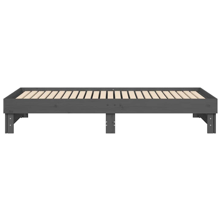 daybed med udtræk 2x(80x200) cm massivt fyrretræ grå