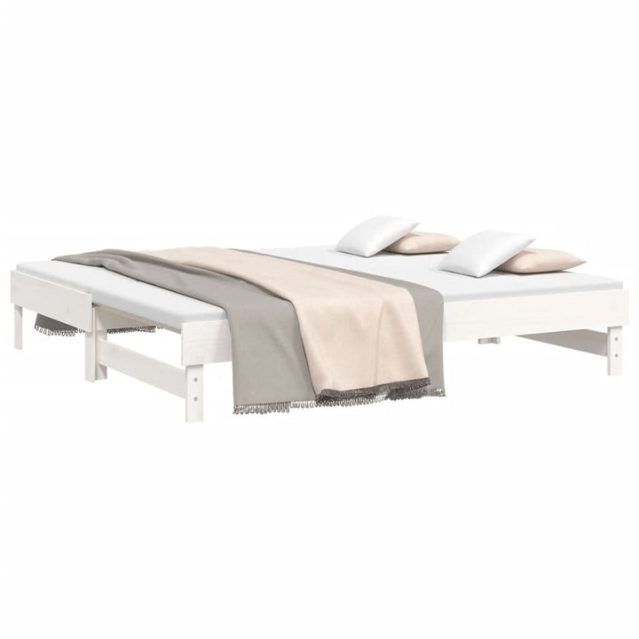 daybed med udtræk 2x(90x190) cm massivt fyrretræ hvid