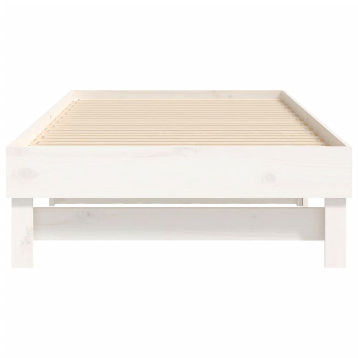 daybed med udtræk 2x(90x190) cm massivt fyrretræ hvid