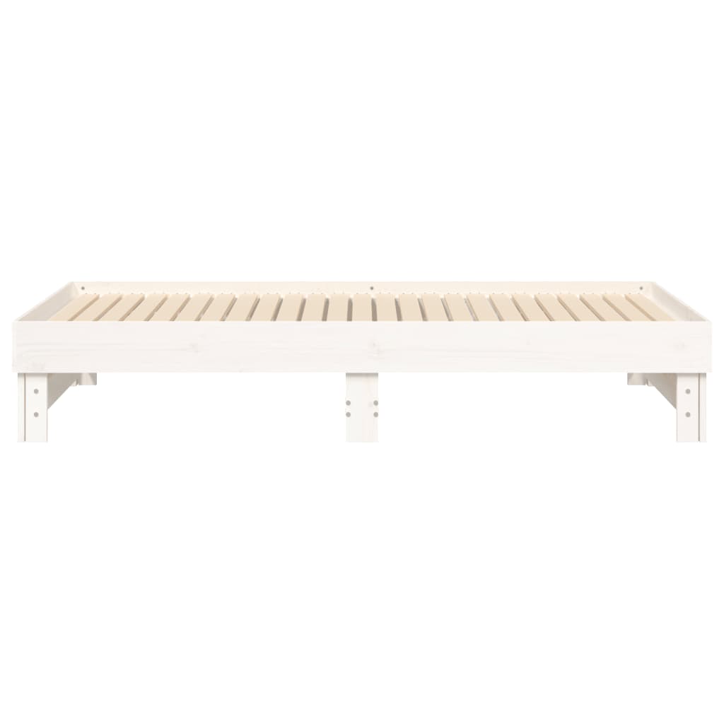 daybed med udtræk 2x(90x190) cm massivt fyrretræ hvid