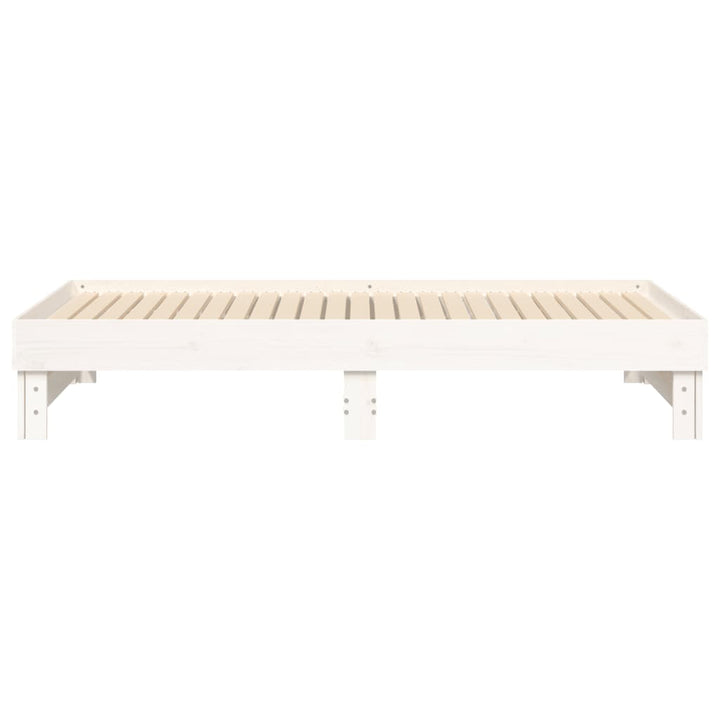 daybed med udtræk 2x(90x190) cm massivt fyrretræ hvid