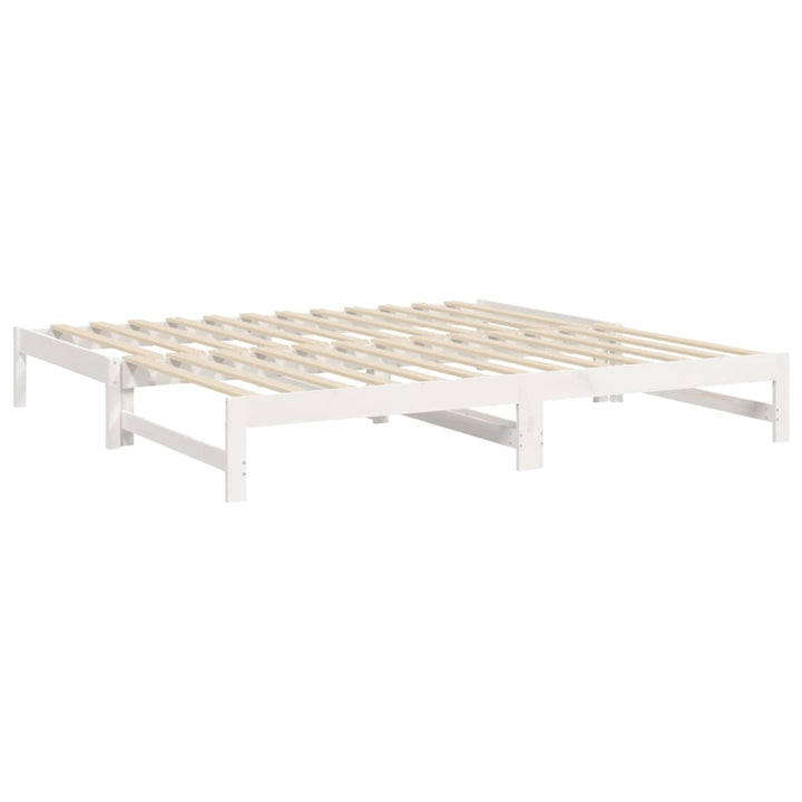 daybed med udtræk 2x(100x200) cm massivt fyrretræ hvid