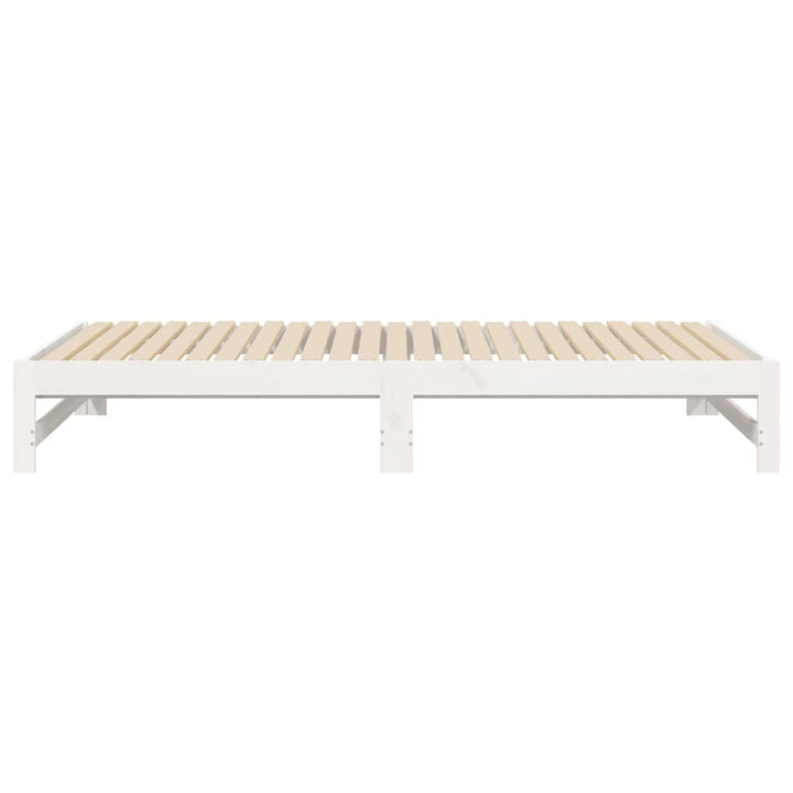 daybed med udtræk 2x(100x200) cm massivt fyrretræ hvid