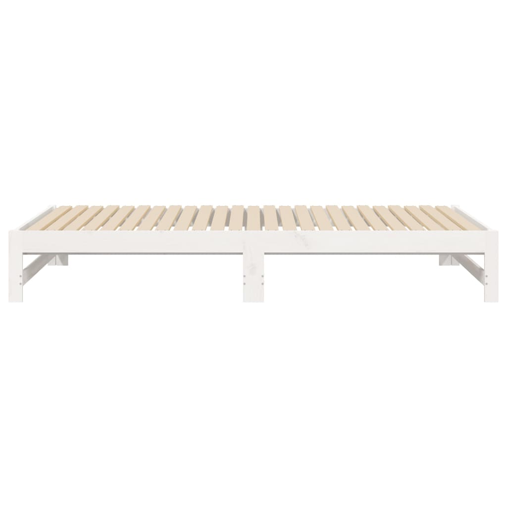 daybed med udtræk 2x(80x200) cm massivt fyrretræ hvid