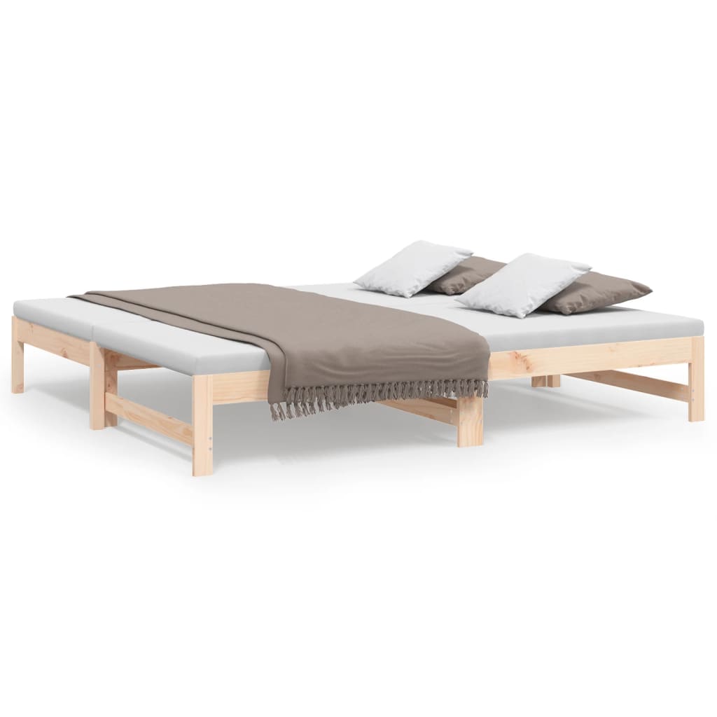 daybed med udtræk 2x(90x190) cm massivt fyrretræ