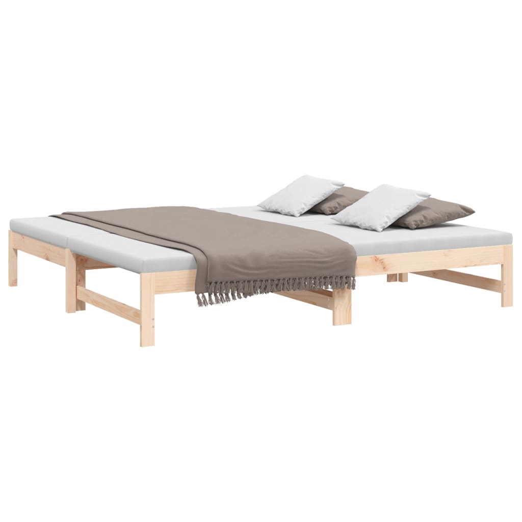 daybed med udtræk 2x(90x190) cm massivt fyrretræ