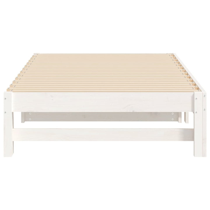 daybed med udtræk 2x(90x190) cm massivt fyrretræ hvid