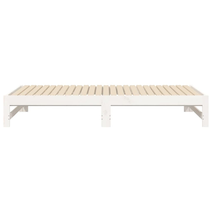 daybed med udtræk 2x(90x190) cm massivt fyrretræ hvid