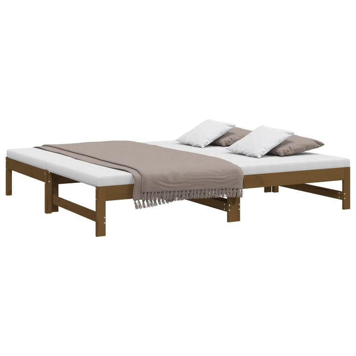 daybed med udtræk 2x(90x190) cm massivt fyrretræ gyldenbrun