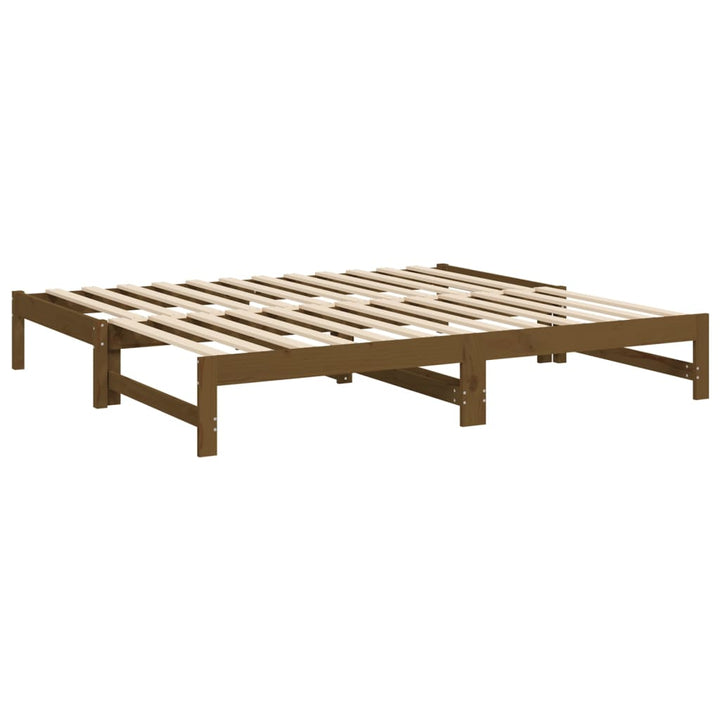 daybed med udtræk 2x(90x190) cm massivt fyrretræ gyldenbrun