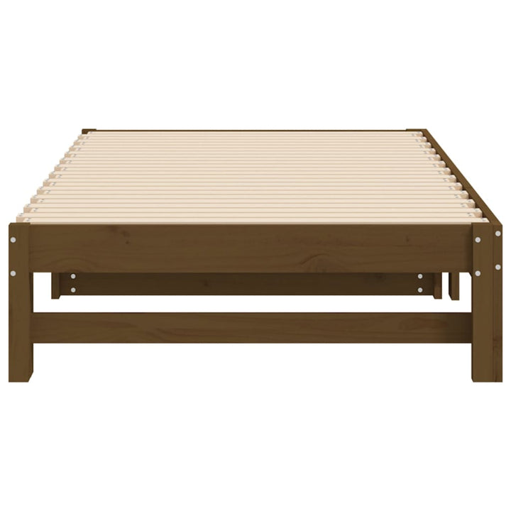 daybed med udtræk 2x(90x190) cm massivt fyrretræ gyldenbrun