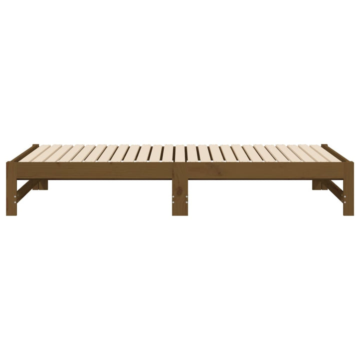 daybed med udtræk 2x(90x190) cm massivt fyrretræ gyldenbrun