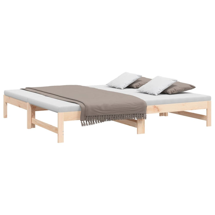 daybed med udtræk 2x(75x190) cm massivt fyrretræ