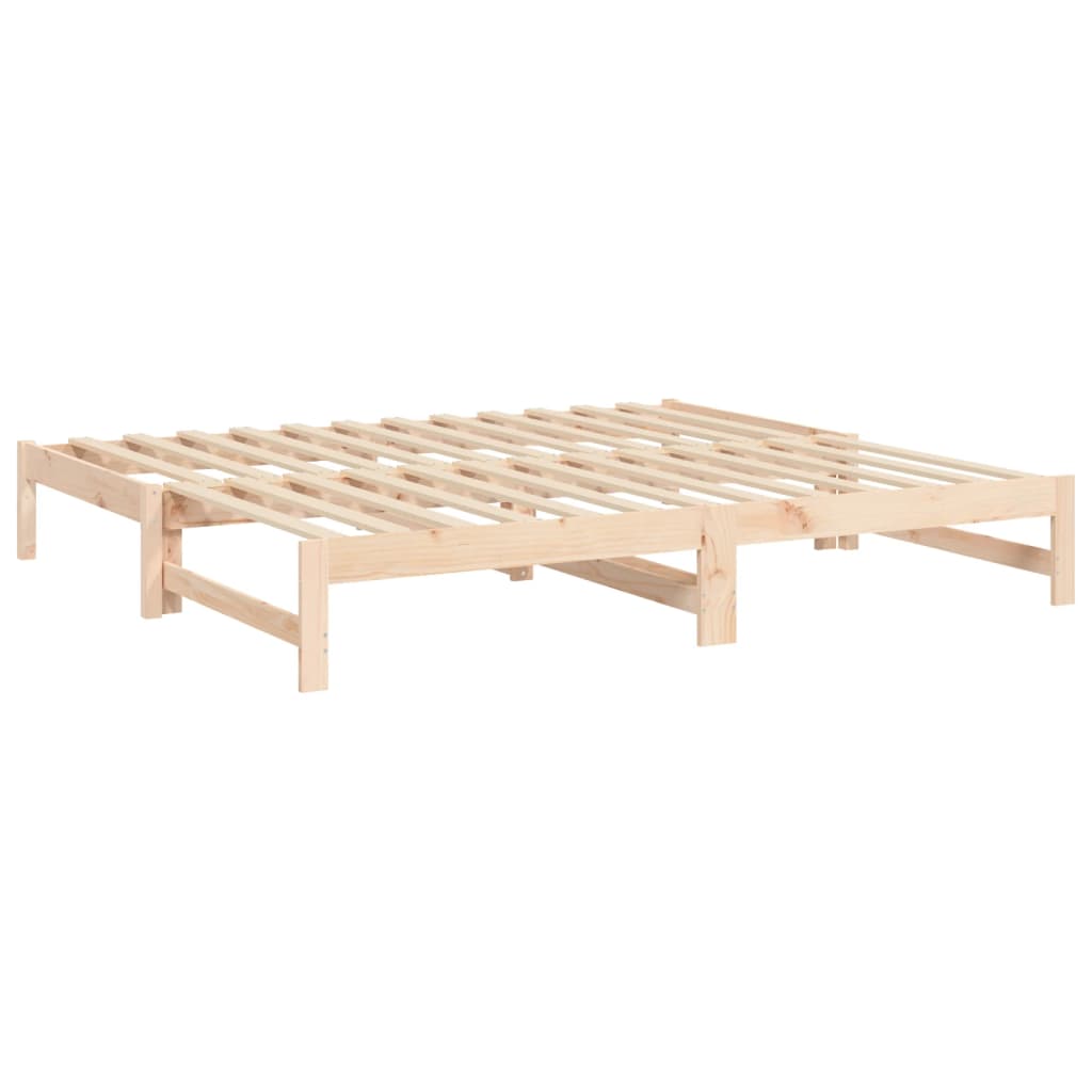 daybed med udtræk 2x(75x190) cm massivt fyrretræ