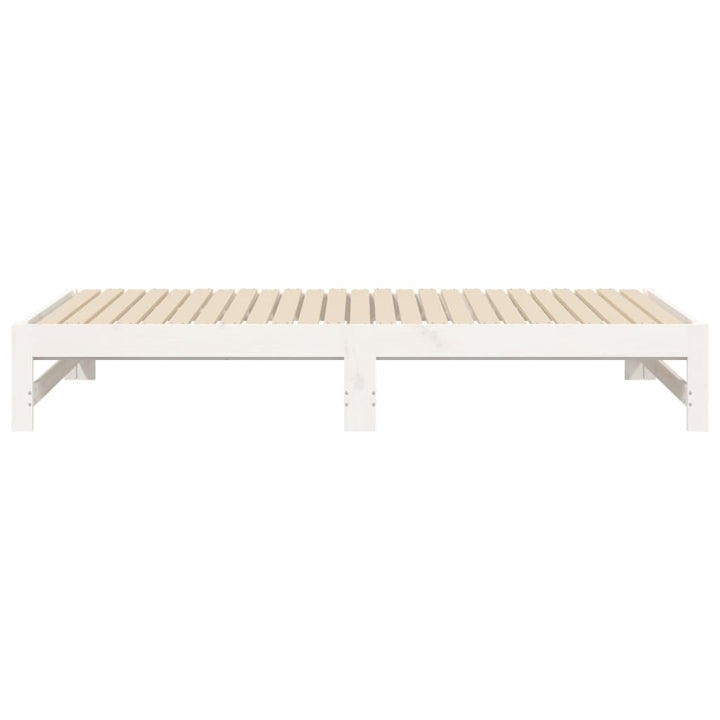 daybed med udtræk 2x(75x190) cm massivt fyrretræ hvid