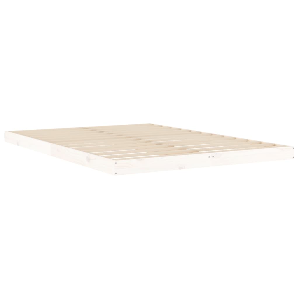sengeramme 140x200 cm massivt fyrretræ hvid