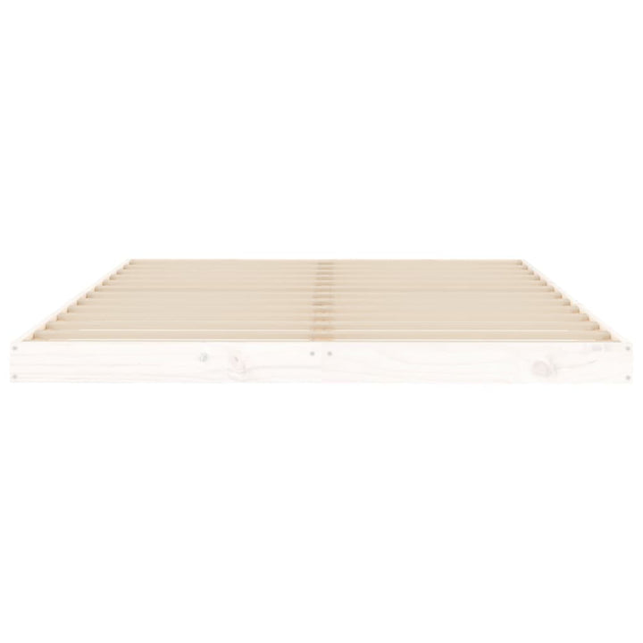 sengeramme 135x190 cm dobbelt massivt fyrretræ hvid