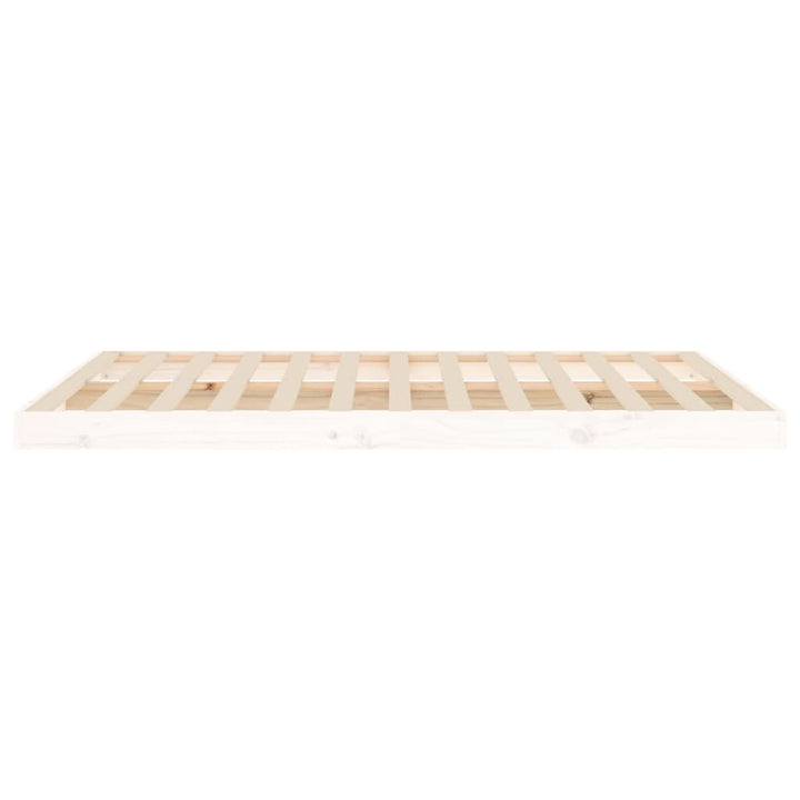 sengeramme 135x190 cm dobbelt massivt fyrretræ hvid