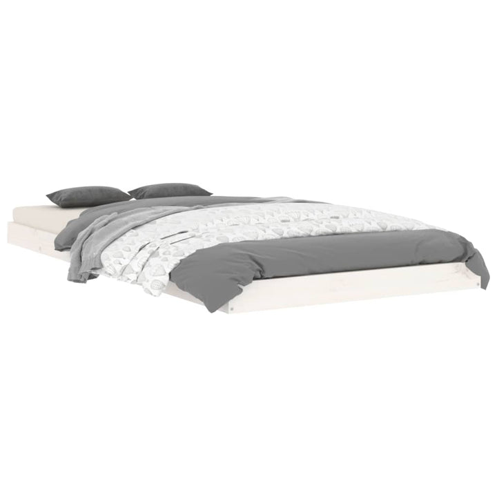 sengeramme 90x190 cm massivt fyrretræ hvid