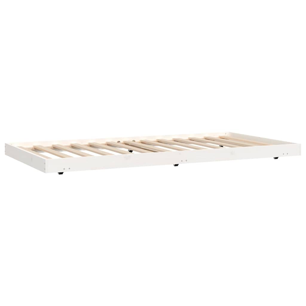 sengeramme uden madras 100x200 cm massivt fyrretræ hvid