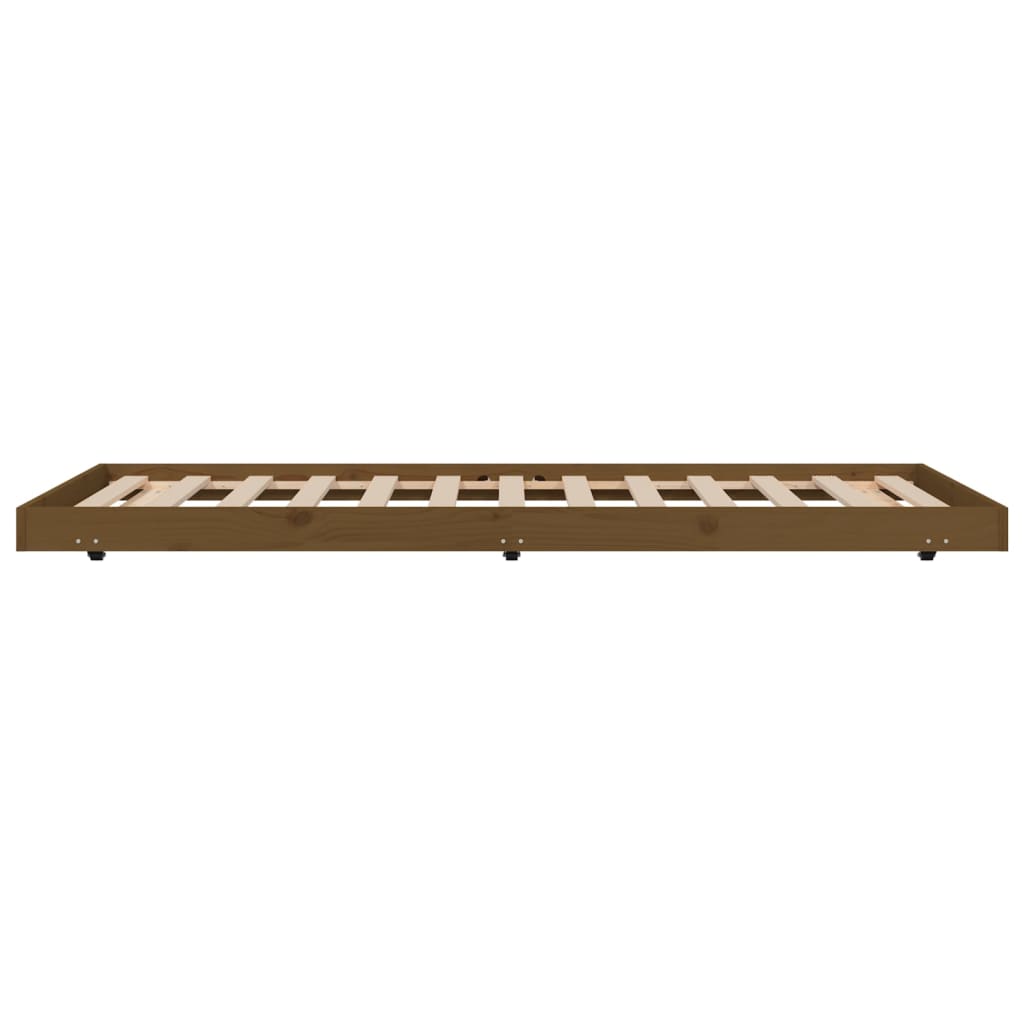 sengeramme 100x200 cm massivt fyrretræ gyldenbrun