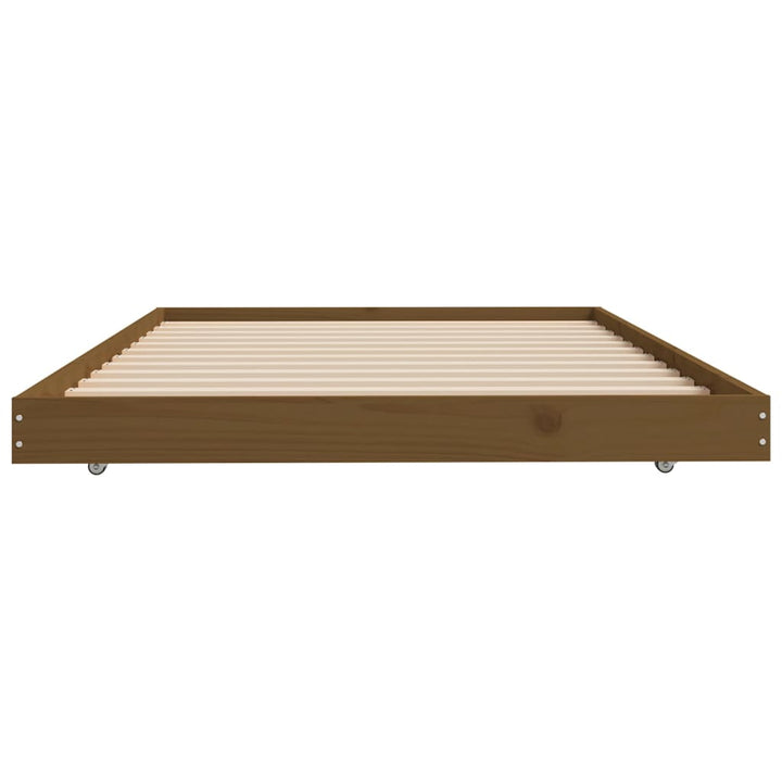 sengeramme 100x200 cm massivt fyrretræ gyldenbrun