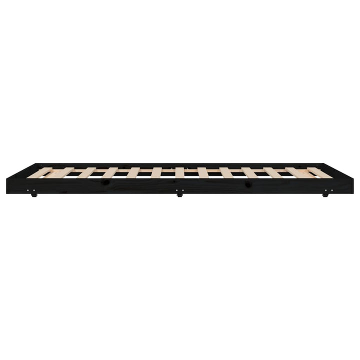 sengeramme 100x200 cm massivt fyrretræ sort