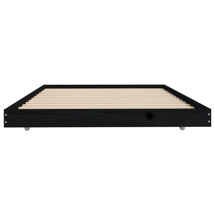 sengeramme 100x200 cm massivt fyrretræ sort