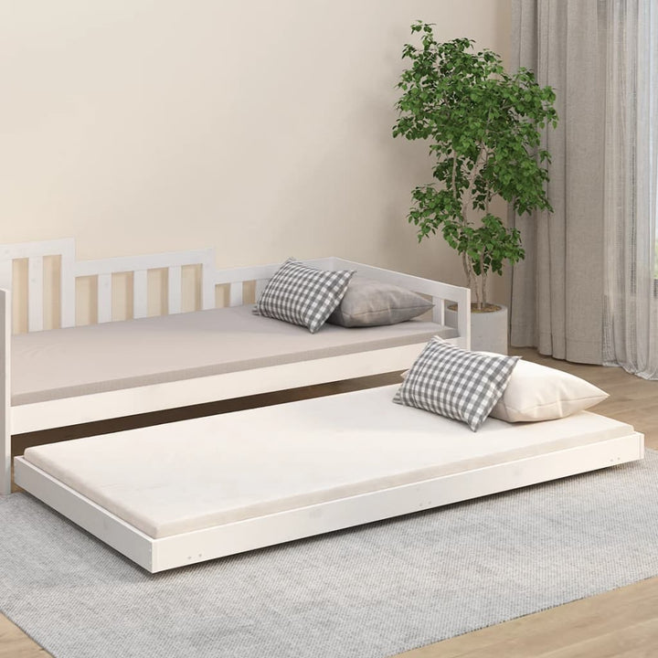 sengeramme uden madras 90x200 cm massivt fyrretræ hvid