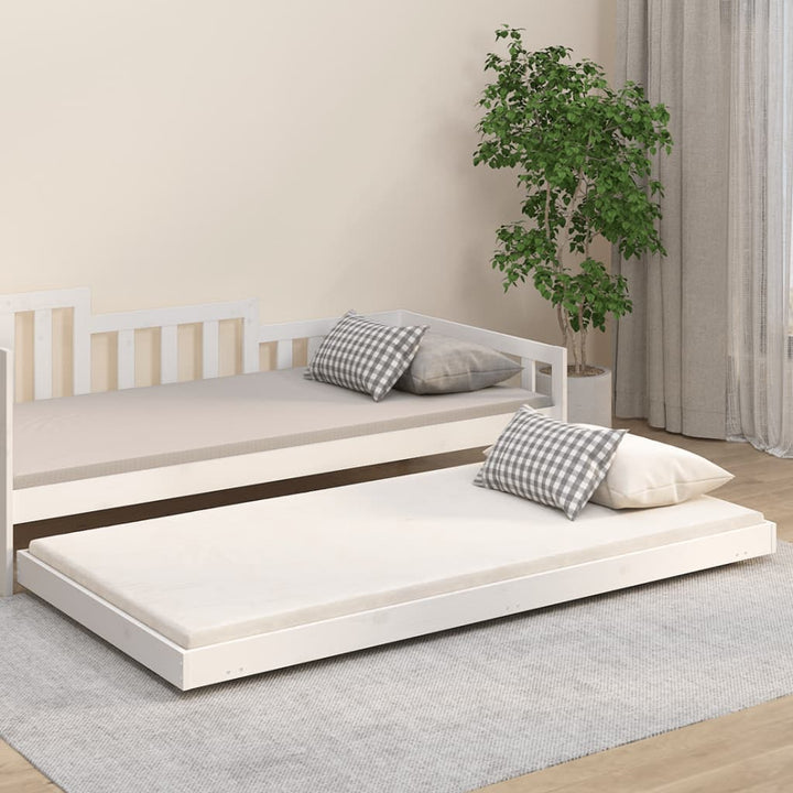sengeramme uden madras 80x200 cm massivt fyrretræ hvid