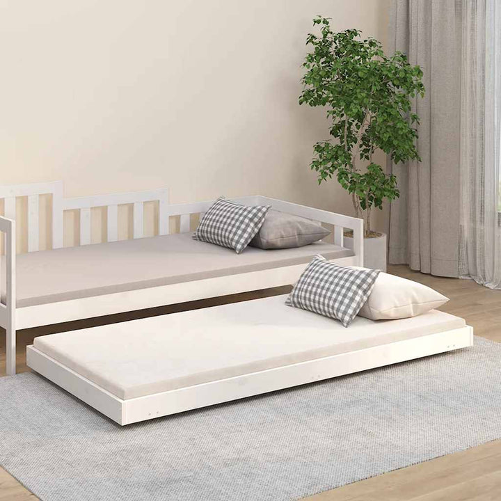 sengeramme uden madras 90x190 cm massivt fyrretræ hvid