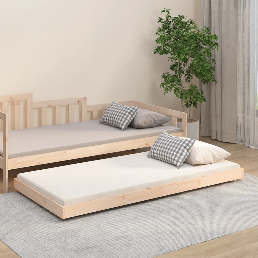 sengeramme uden madras 75x190 cm massivt fyrretræ