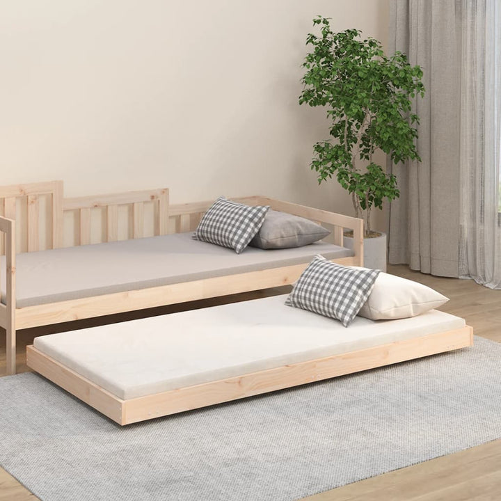 sengeramme uden madras 75x190 cm massivt fyrretræ