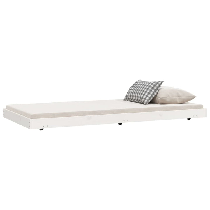 sengeramme uden madras 75x190 cm massivt fyrretræ hvid