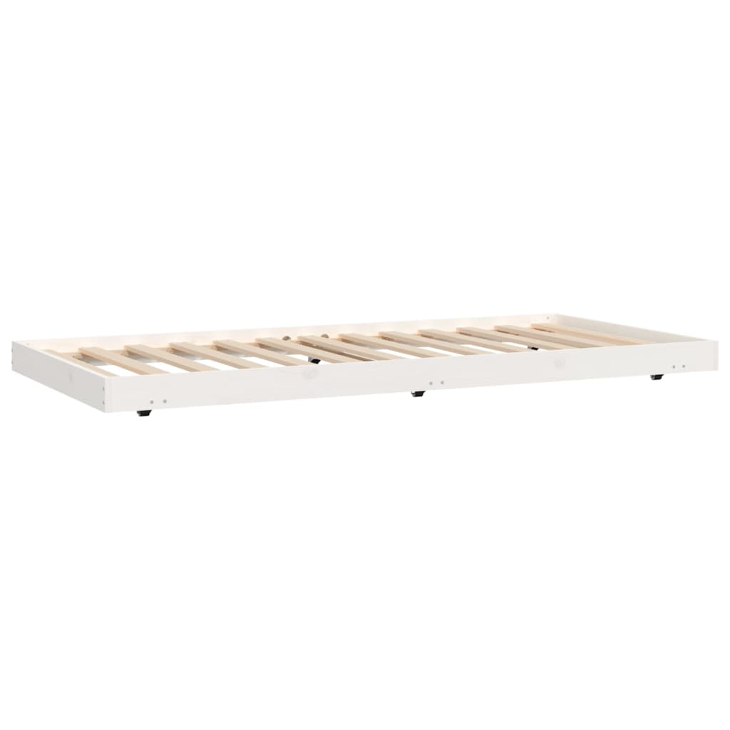 sengeramme uden madras 75x190 cm massivt fyrretræ hvid