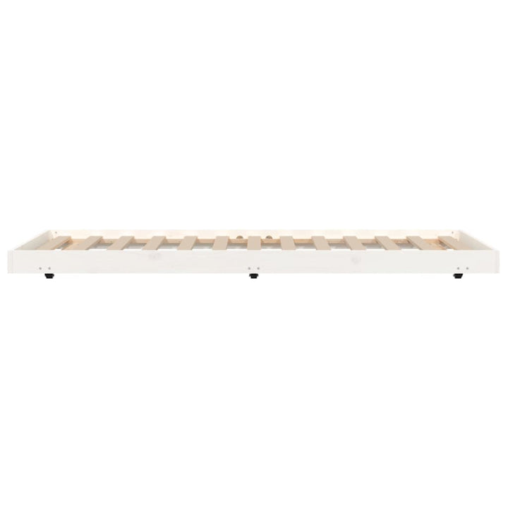 sengeramme uden madras 75x190 cm massivt fyrretræ hvid
