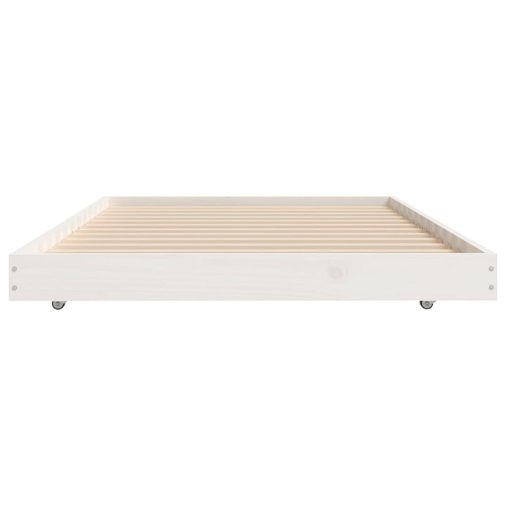 sengeramme uden madras 75x190 cm massivt fyrretræ hvid