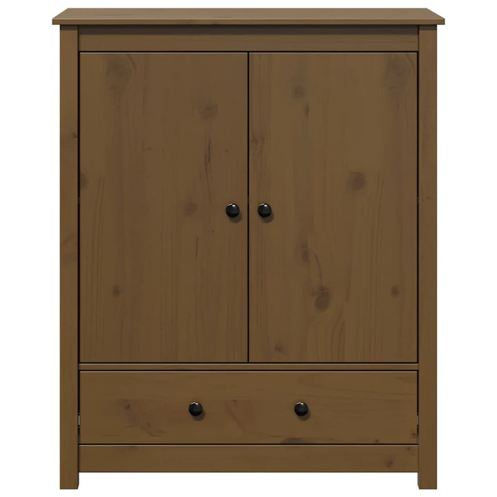 højskab 83x41,5x100 cm massivt fyrretræ gyldenbrun