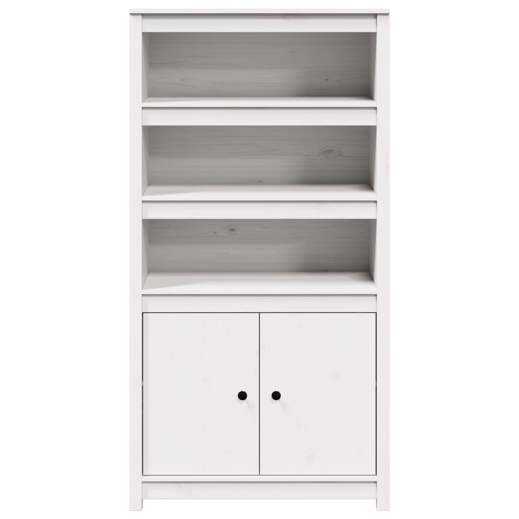 skab 80x35x154 cm massivt fyrretræ hvid
